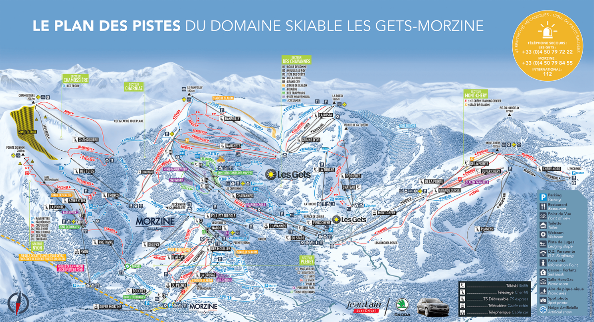 les gets plan des pistes station de ski haute savoie