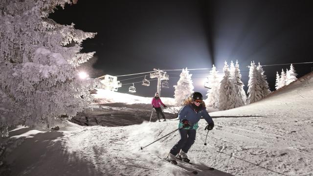 descente a ski de nuit a collet dalevard